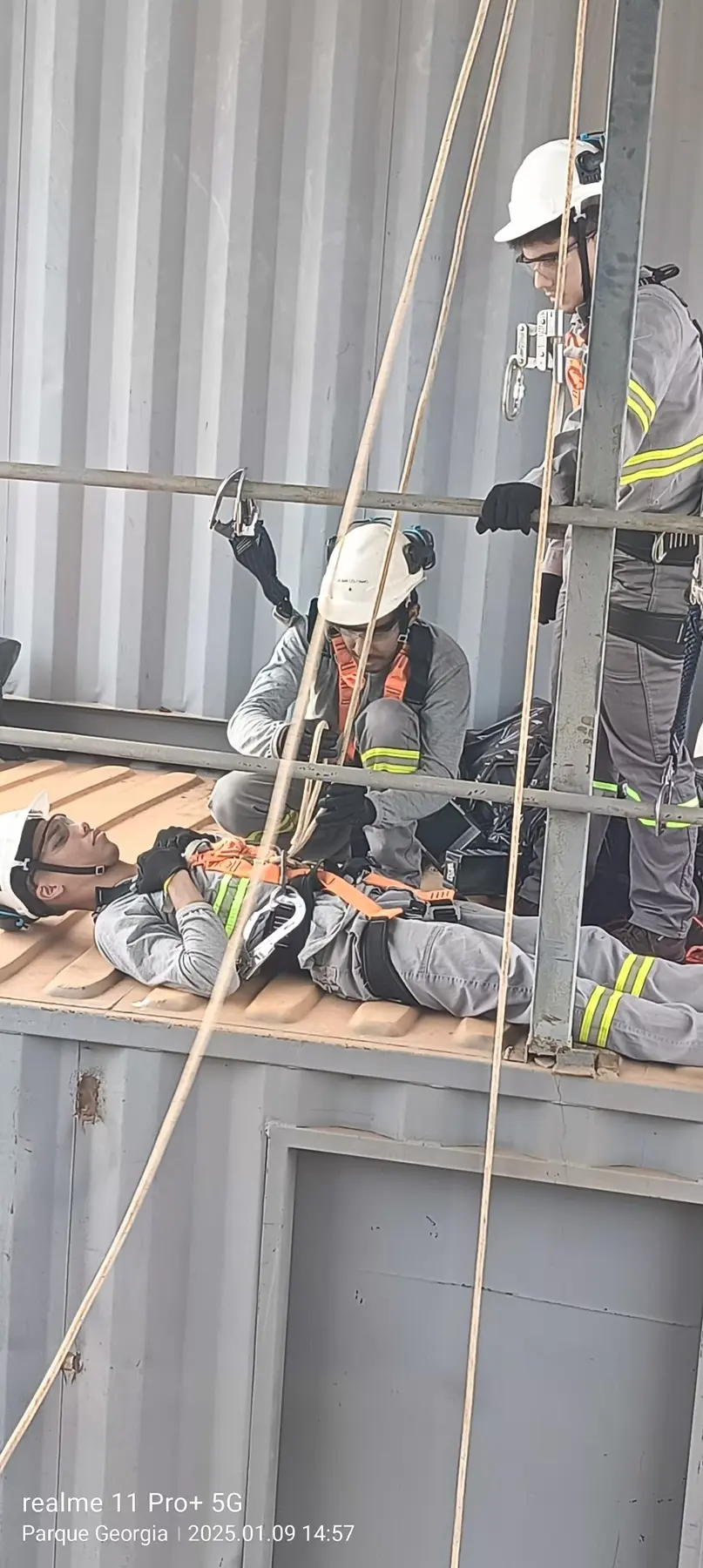 Treinamento prático com exercício de resgate